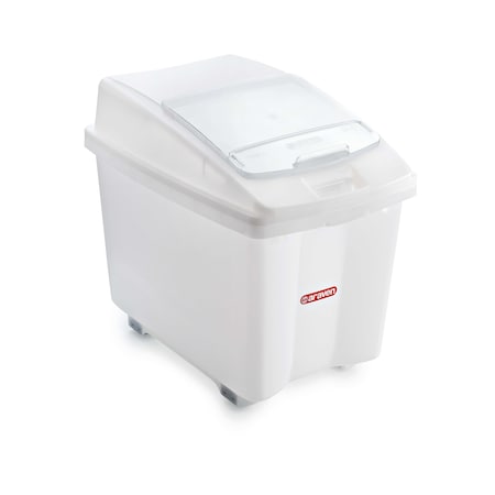 INGREDIENT BIN  26 Gal WITH WHEELS, REMOVABLE TRANSPARENT LID, 27 3/4 X 18 1/4 X 22 7/8